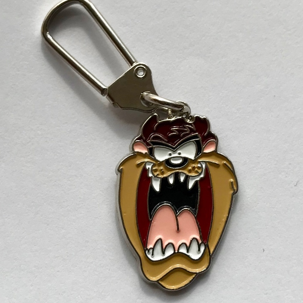 Vtg Taz Tasmanian Devil Zipper Pull Purse Charm Bag Charm Keychain Warner Bros